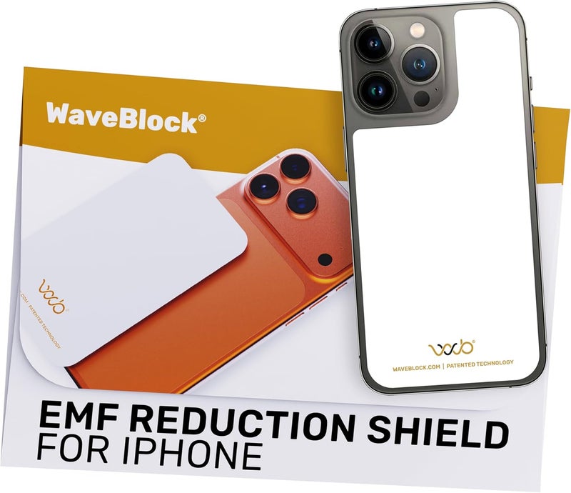 WAVEBLOCK EMF Blocker for Cell Phone - Made for iPhone 13/13 Pro - The Only Patented, Real Scientifically Backed, Lab-Tested 5G-Shield Sticker to Protect You & Your Loved Ones - USA Made White - Image 1